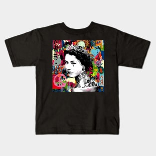 Queen Elizabeth pop art Kids T-Shirt